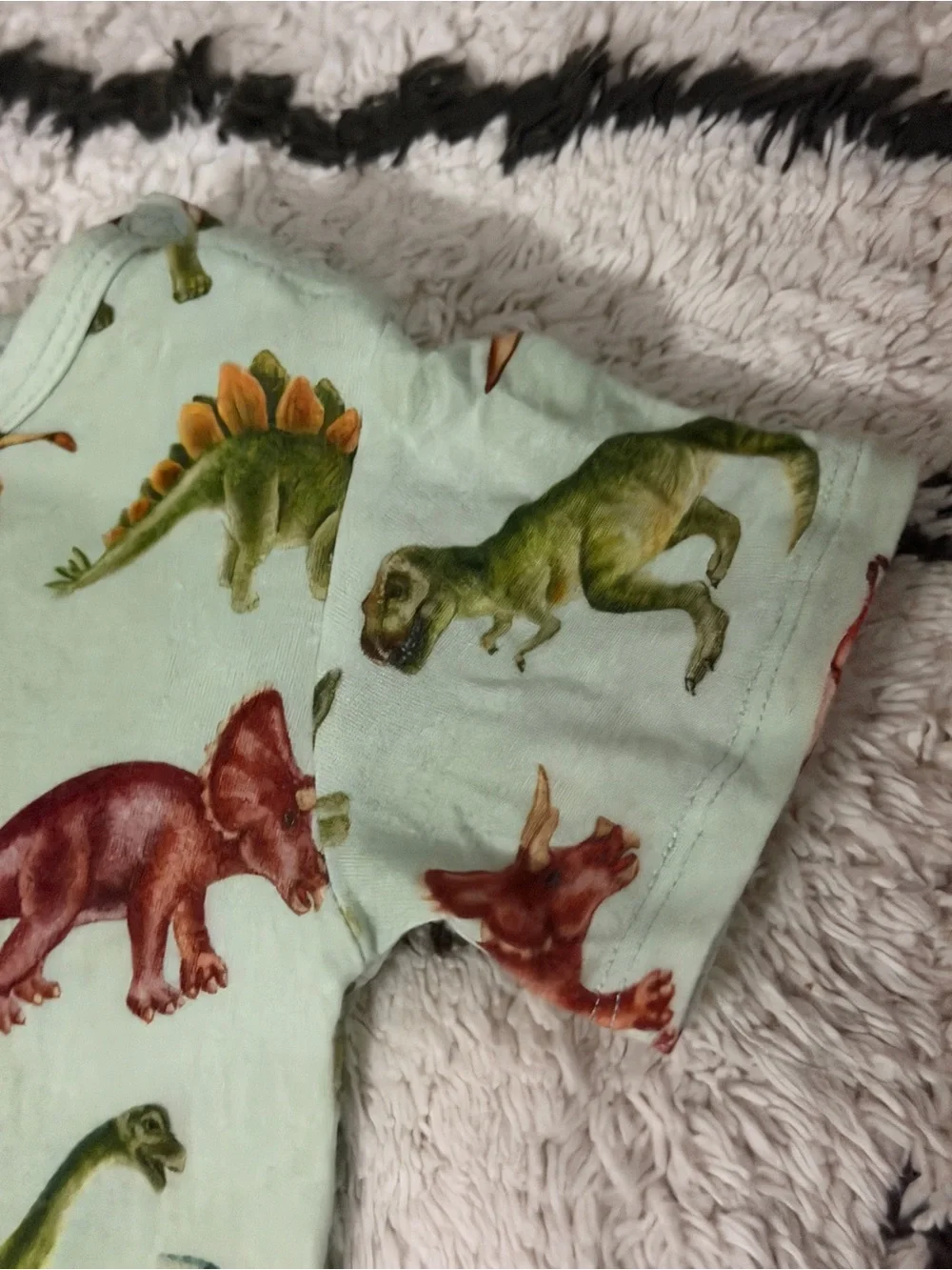 Posh Peanut Bamboo Dinosaur Henley Romper 18-24M Green coverall